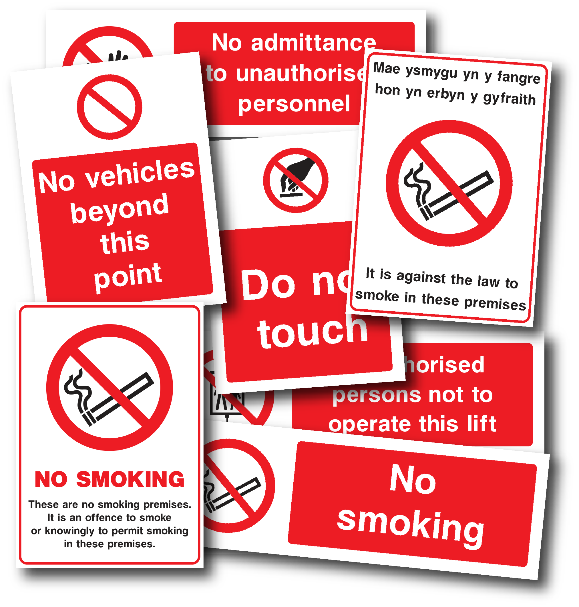 Prohibition/Safe Lifts Fire Action Sign - Rigid Plastic 300x400mm (x3