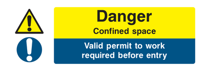 Danger Confined Space Sign Landscape - Safe Signs
