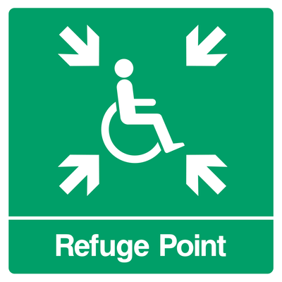 Refuge Point Sign with arrows - Safe Signs