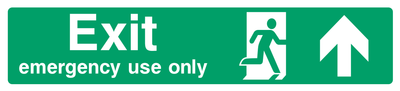 Exit emergency use only (Right Door) Up Arrow Sign - Safe Signs
