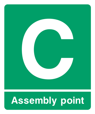 Assembly point C Sign Portrait - Safe Signs