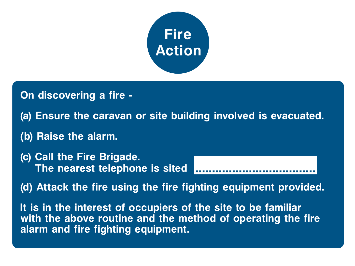 Fire action instructions Sign 2 - Safe Signs