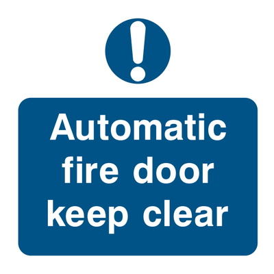 Automatic fire door keep clear Sign Portrait - Safe Signs