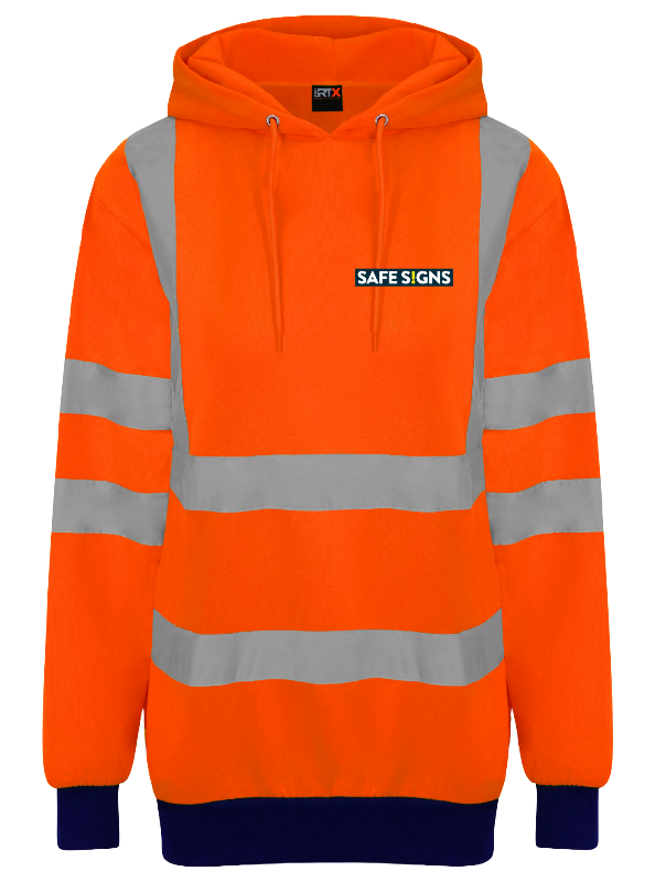 Customisable Hi Viz Hoodie Orange - Safe Signs
