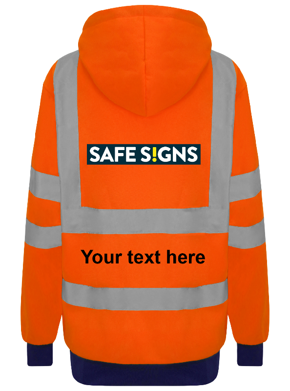 Customisable Hi Viz Hoodie Orange - Safe Signs