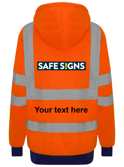 Customisable Hi Viz Hoodie Orange - Safe Signs