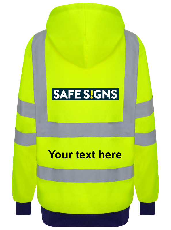 Customisable Hi Viz Hoodie Yellow - Safe Signs