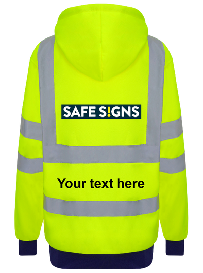 Customisable Hi Viz Hoodie Yellow - Safe Signs