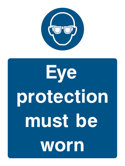 Eye Protection Must Be Worn Sign Portrait - Safe Signs