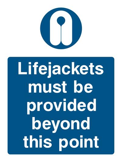 Lifejackets Must Be Provided Sign  Portrait - Safe Signs