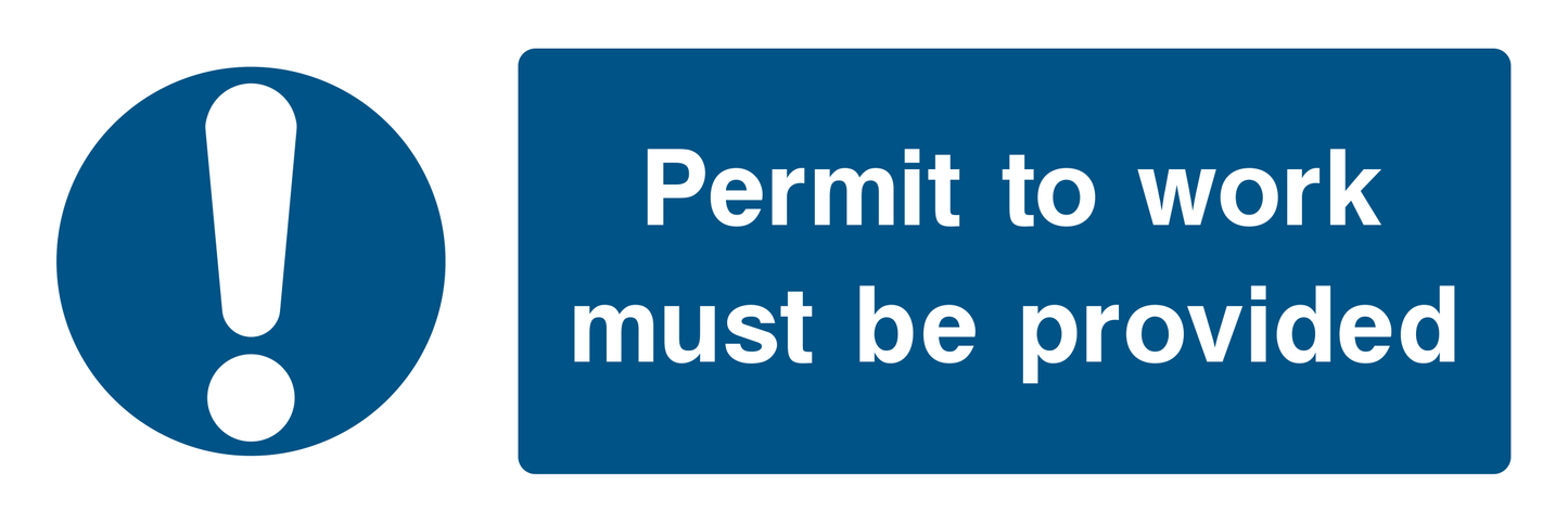 Permit To Work Sign Landscape - Safe Signs