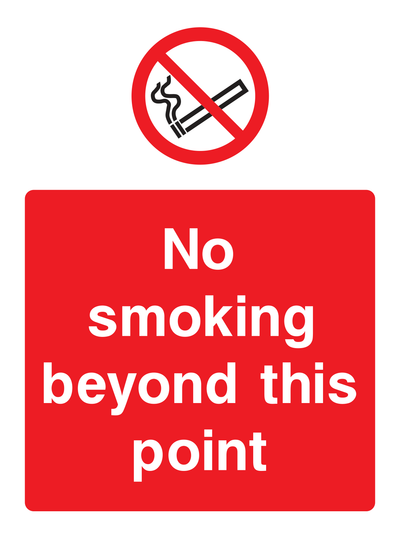 No smoking beyond this point Sign Portrait - Safe Signs