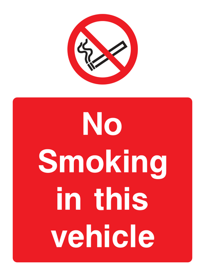 No Smoking in this vehicle Sign Portrait - Safe Signs