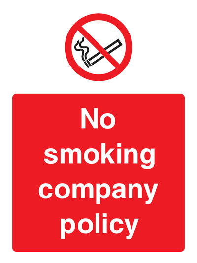 No smoking company policy Sign Portrait - Safe Signs