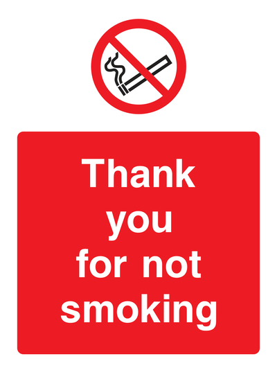 Thank you for not smoking Sign Portrait - Safe Signs