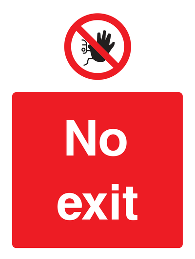No exit Sign Portrait - Safe Signs