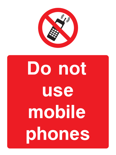 Do not use mobile phones Sign Portrait - Safe Signs