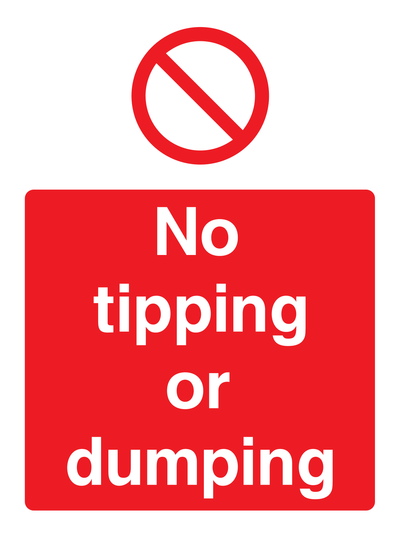 No tipping or dumping Sign Portrait - Safe Signs