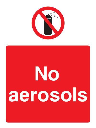 No aerosols Sign Portrait - Safe Signs