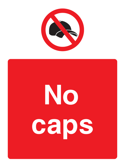 No caps Sign Portrait - Safe Signs