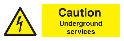 Caution Underground Services Sign Landscape - Safe Signs