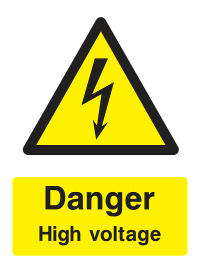 Danger High Voltage Sign Portrait - Safe Signs