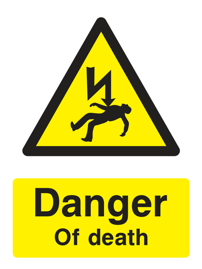 Danger Of Death Sign Portrait - Safe Signs