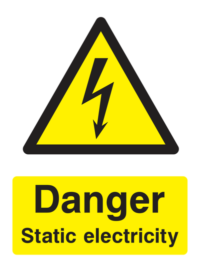 Danger Static Electricity Sign Portrait - Safe Signs