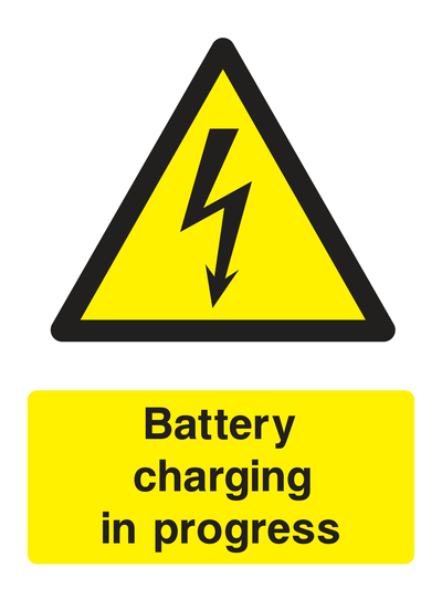 Battery Charging In Process Sign Portrait - Safe Signs