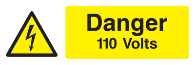 Danger 110 Volts Sign Landscape - Safe Signs