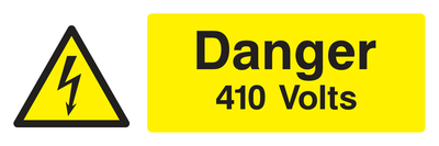 Danger 410 Volts Sign Landscape - Safe Signs