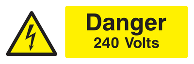 Danger 240 Volts Sign Lanscape - Safe Signs