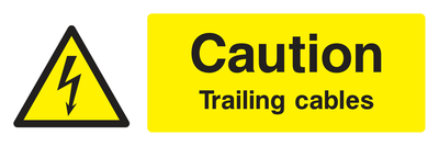 Caution Trailing Cables Sign Landscape - Safe Signs