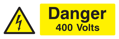Danger 400 Volts Sign Landscape - Safe Signs