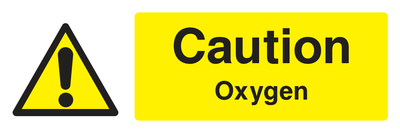 Caution Oxygen Sign Landscape - Safe Signs