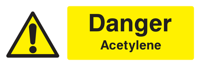 Danger Acetylene Sign Landscape - Safe Signs
