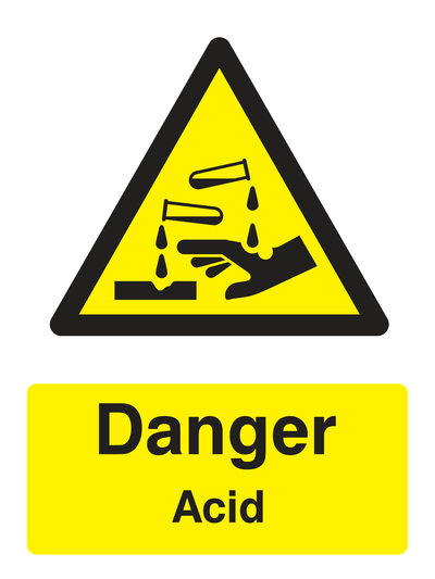 Danger Acid Sign Portrait - Safe Signs