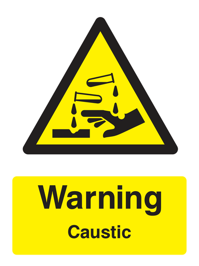 Warning Caustic Sign Portrait - Safe Signs