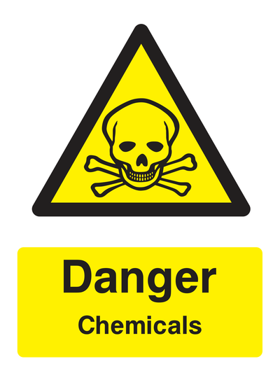 Danger Chemicals Sign Portrait - Safe Signs
