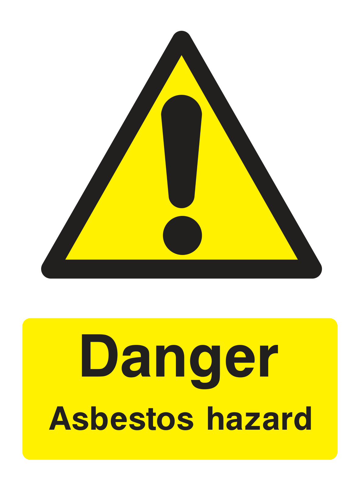 Danger Asbestos Hazard Sign Portrait - Safe Signs
