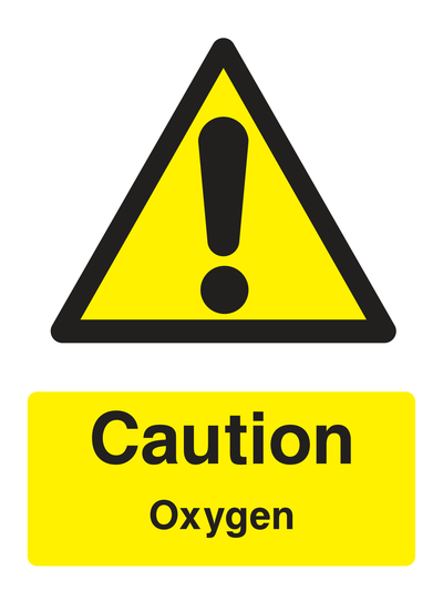 Caution Oxygen Sign Portrait - Safe Signs
