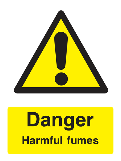 Danger Harmful Fumes Sign Portrait - Safe Signs