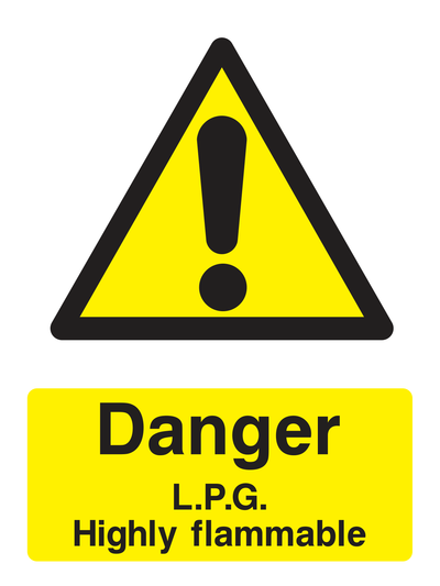 Danger L.P.G. Highly Flammable Sign 1 - Safe Signs