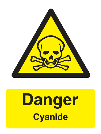 Danger Cyanide Sign Portrait - Safe Signs