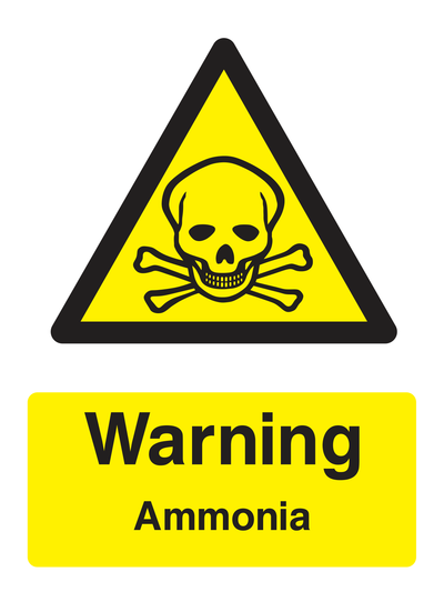 Warning Ammonia Sign Portrait - Safe Signs