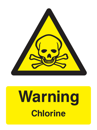 Warning Chlorine Sign Portrait - Safe Signs