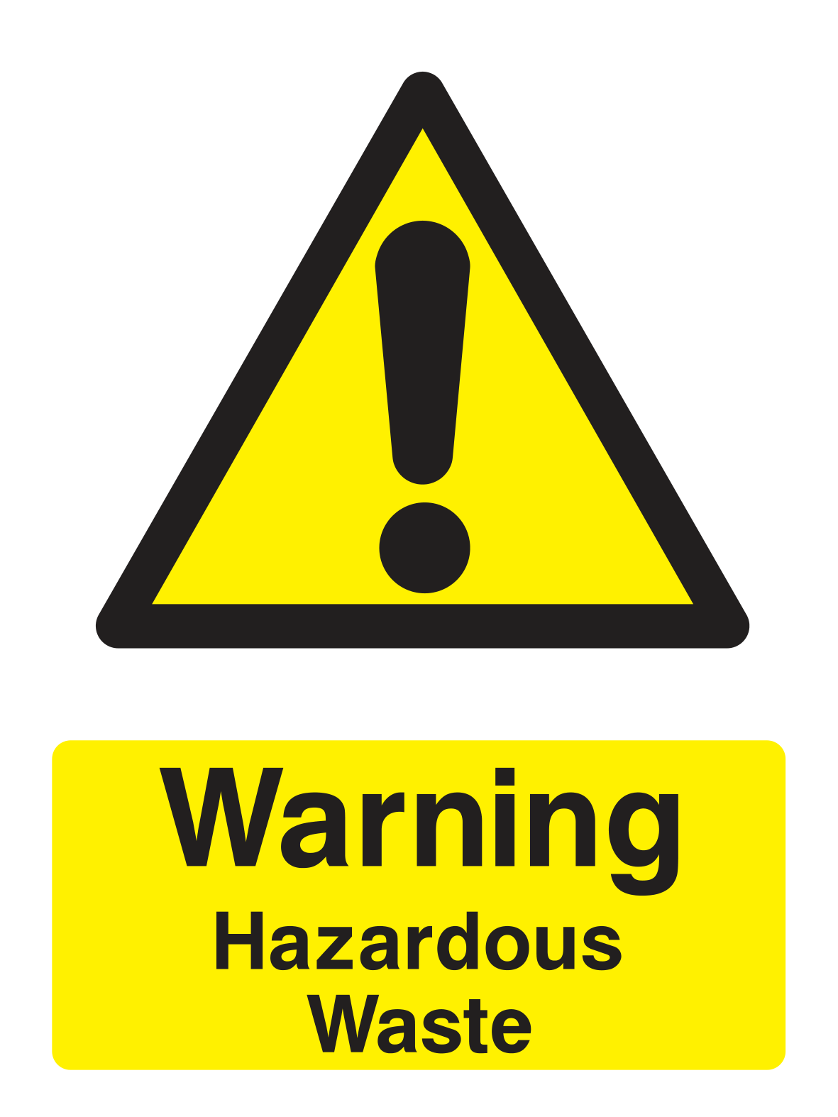 Warning Hazardous Waste Sign Portrait - Safe Signs