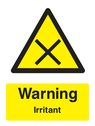 Warning Irritant Sign Portrait - Safe Signs