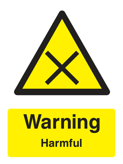 Warning Harmful Sign Portrait - Safe Signs