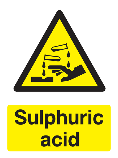 Sulphuric Acid Sign Portrait - Safe Signs